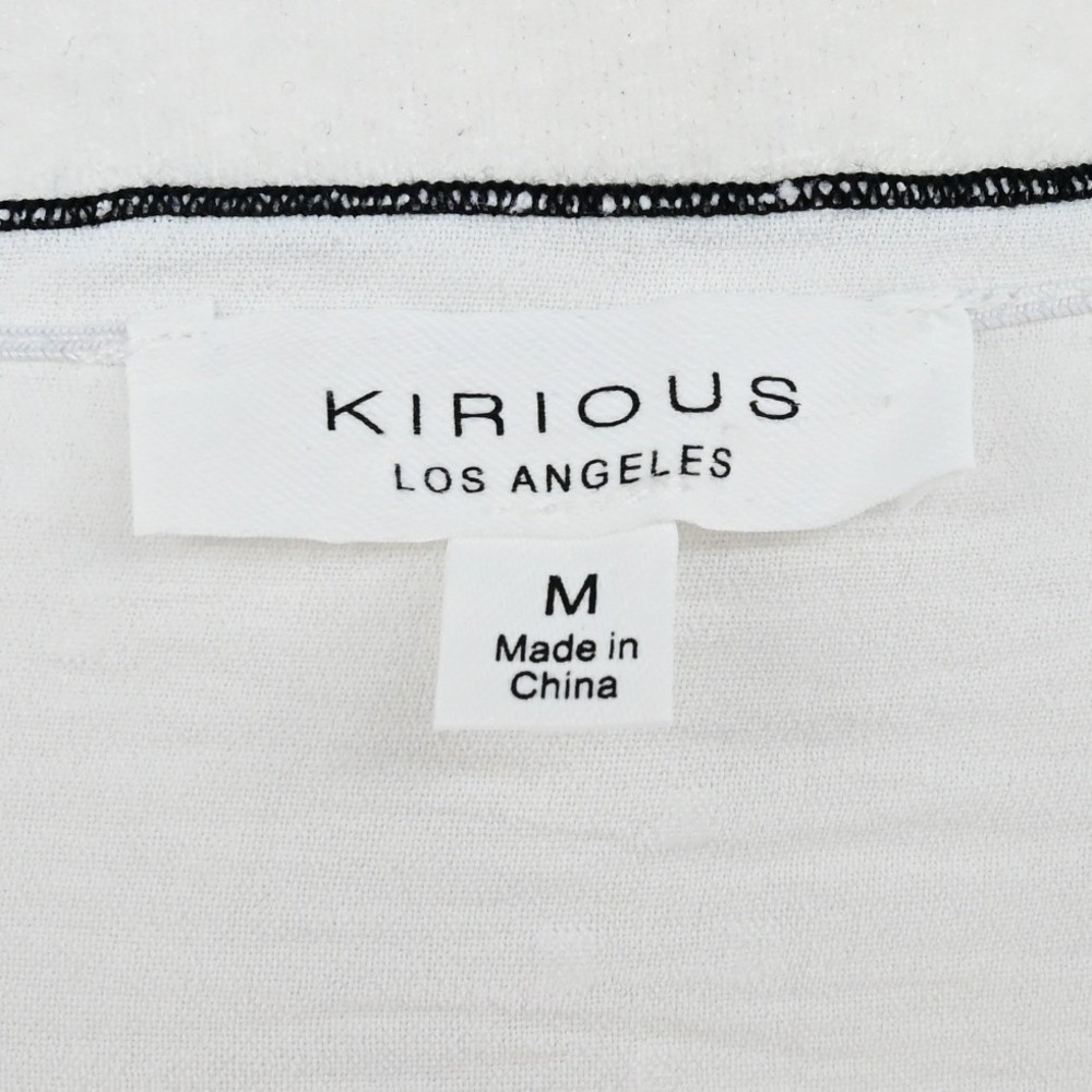 Y2K KIRIOUS Los Angeles White Babydoll Bustier Top Black Lettuce Hem Coquette - Picture 2 of 9